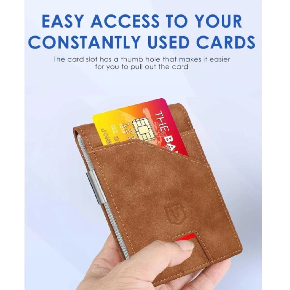 Vootai Slim Wallet RFID Blocking Minimalist Wallet Money Clip Credit Card Holder